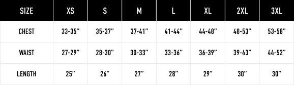 Men's Size Guide 1
